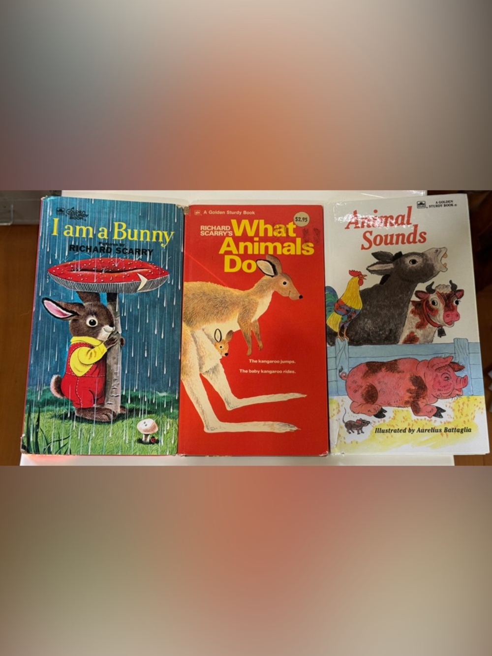 Lot of 3 Vintage Little Golden Sturdy Books - I am a Bunny, What Animals Do
